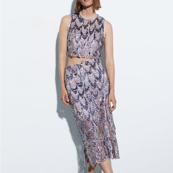 ZARA Bloggers Fav Sequin Skirt - Picture 9 of 16